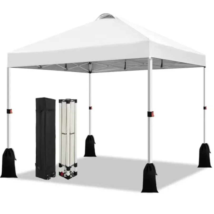 10x10 Pop Up  Tent 1-Button Push Setup  Tent Adjustable Height  Portable Shelter Portable Roller Bag Easy Outdoor Sun Shade for