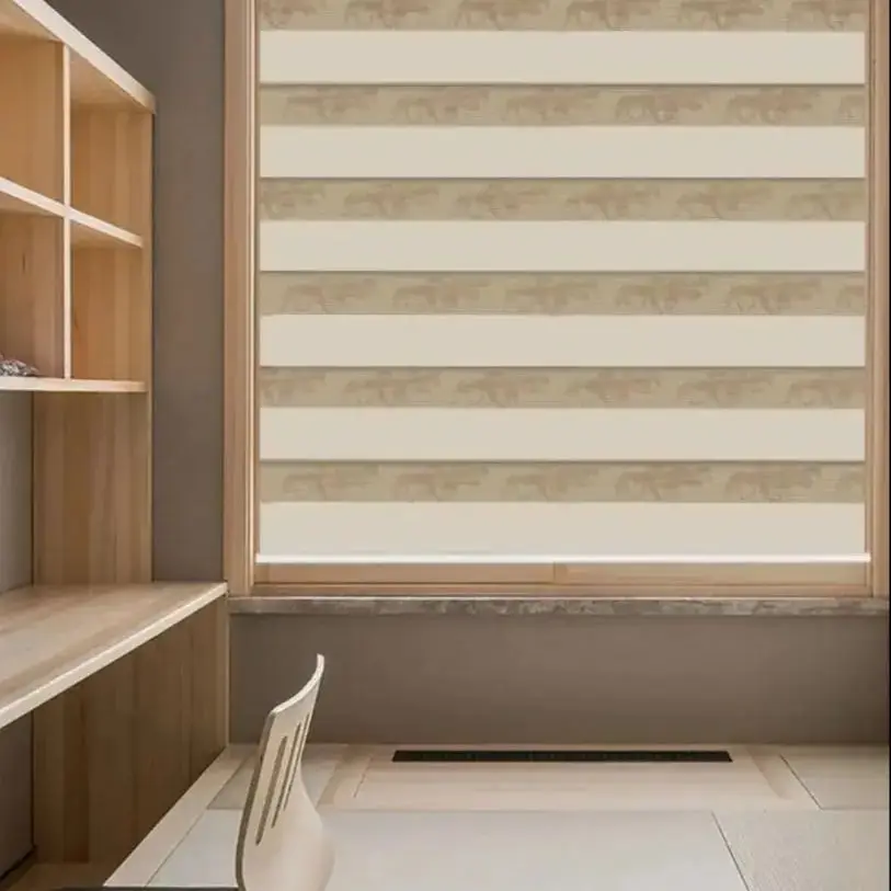 Motorized polyester blackout electric day and night zebra roller blinds window curtain for home smart zebra blinds