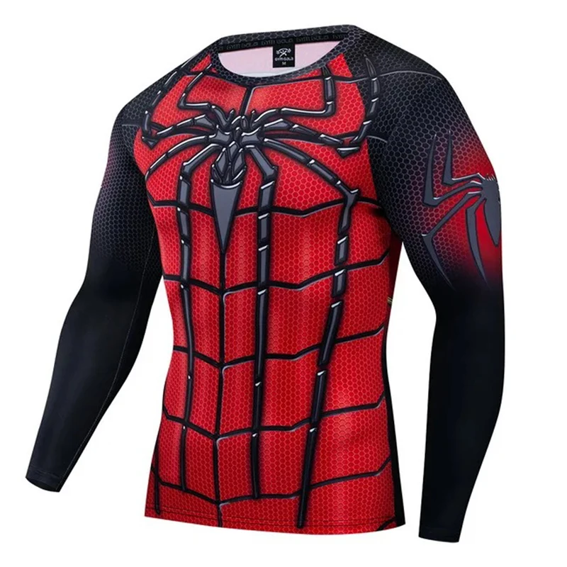 Anime Men Tshirt Fashion 3D Spider Print Casual Compression Fitness Tee Summer Oversized Sport Jersey T Shirt Men Sportswear Top