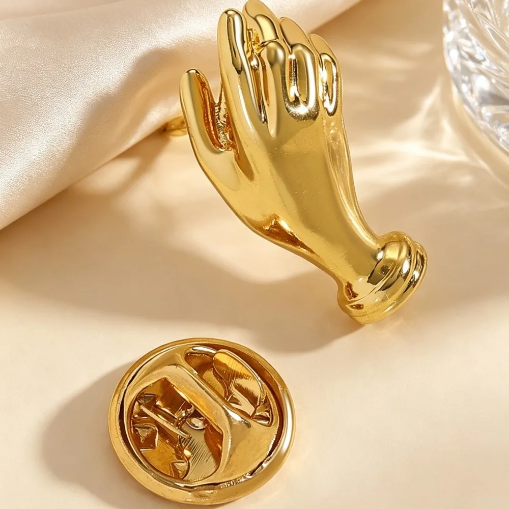 Creative Hand-Shaped Corsage Brooch Versatile French Vintage Hand-Held Bouquet Pin Retro Jewelry Suit Dress Corsage Accessory