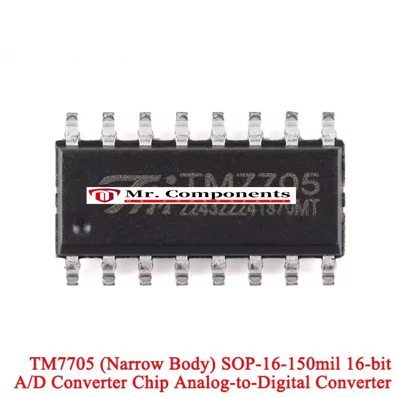 1PCS AD7705 Dual 16 bit TM7711 24-bit ADC Data Acquisition Module Input Gain Programmable SPI TM7705 Analog-to-digital Converter
