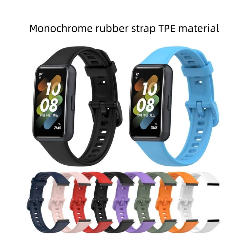 1 stuks siliconen vervangende band voor Huawei Band 7 Smart Watch-polsband