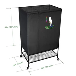 Perfitel Universal Bird Cage Cover(Black) Good Night Birdcage Cover Black-Out Birdcage Cover Durable Breathable Washable Materia