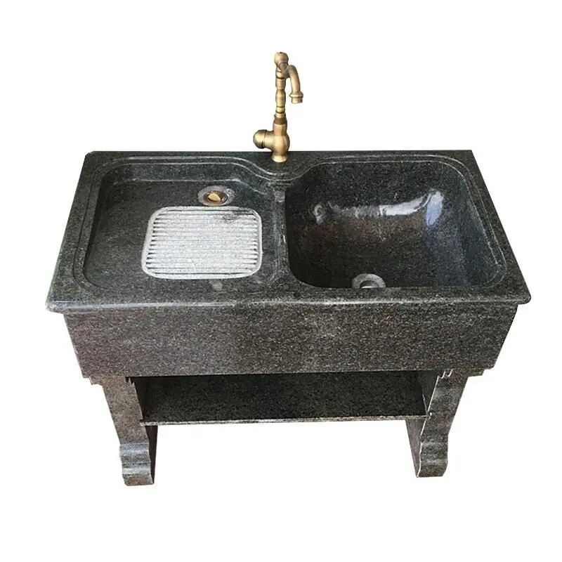 

Outdoor marble laundry pool with washboard Stone courtyard sink Balcony wash basin Household stone laundry sink