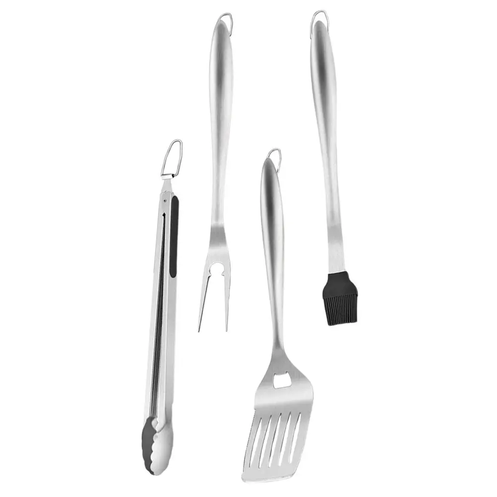 Stainless Steel BBQ Utensils Set – 3-Piece Grill Fork, Spatula & Tongs, Rustproof, Easy Clean, Portable for Camping