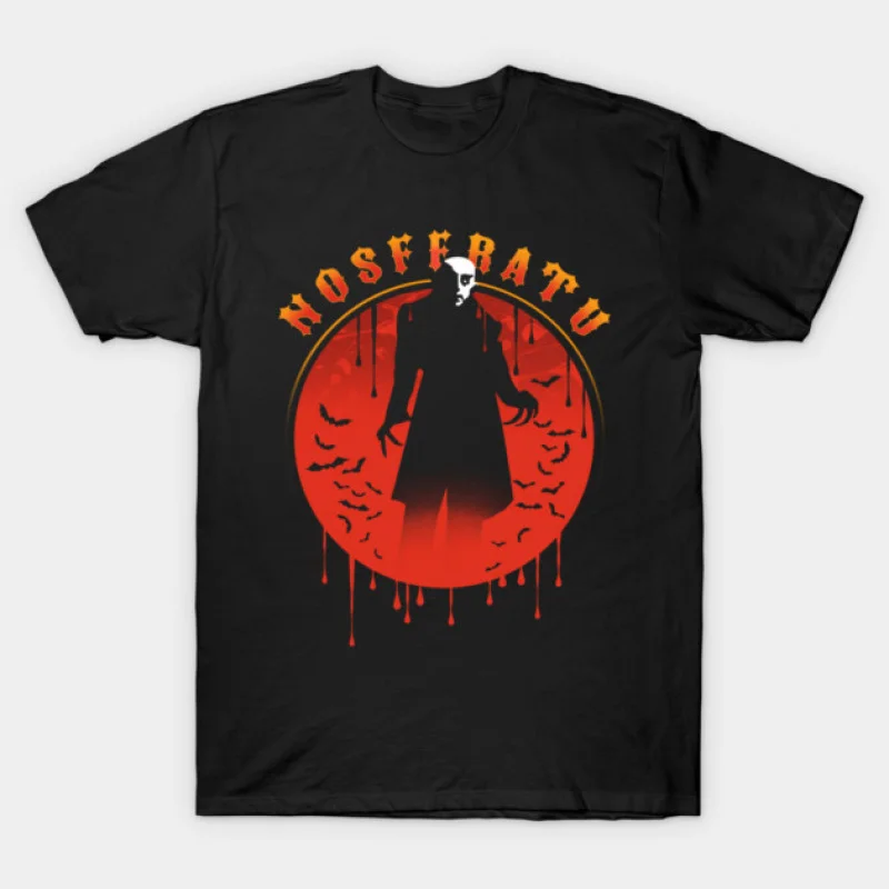 

80s Gothic Horror movie Nosferatu 1009 Vampire Scary Halloween Gift T shirt Large size Tops 100% cotton printed Clothes