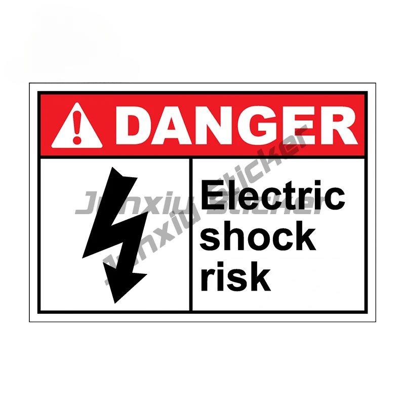 DANGER ELECTRIC SHOCK RISK Warning Sticker for Bumper Laptop Fridge Door Decal Safety Sign Reflective Car Stickers