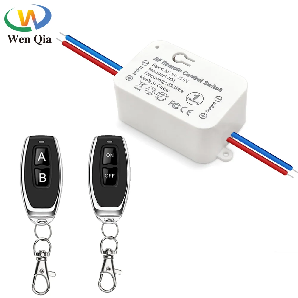 433 Mhz Remote Control Wieless Remote Control Switch 220V RF Relay Receiver ON OFF Button RF Transmitter For Light Lamp Bulb