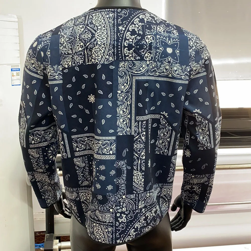 Casual Coat Cashew Flower Print Jacket For Daily Use Men's Clothing Polyester Fabric Regular Length Slight Stretch Brand New