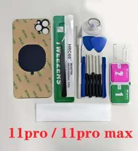 Bilashmart Iphone 11 Pro Max BackShell Door Large Camera Hole Replacement Rear Battery Glass Cover 11 Pro Max with Tool Kits