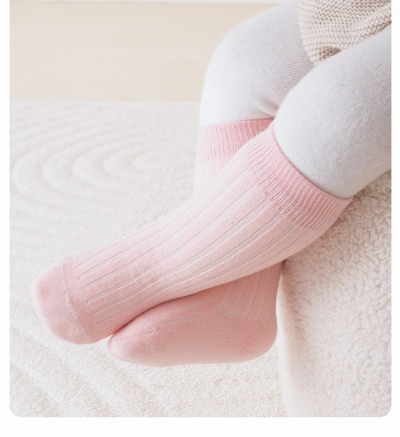 3 Paar Thermosocken für Babys, mittelhohe Socken, Winter, dickes Fleece, Socken für Kleinkinder, gerippte, einfarbige Socken für Neugeborene. – Detail 8