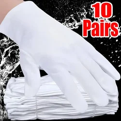 Full Finger Men Women Etiquette White Cotton SPA Gloves Stretch Workers Mittens Sweat Absorption Gloves Household Cleaning Tools