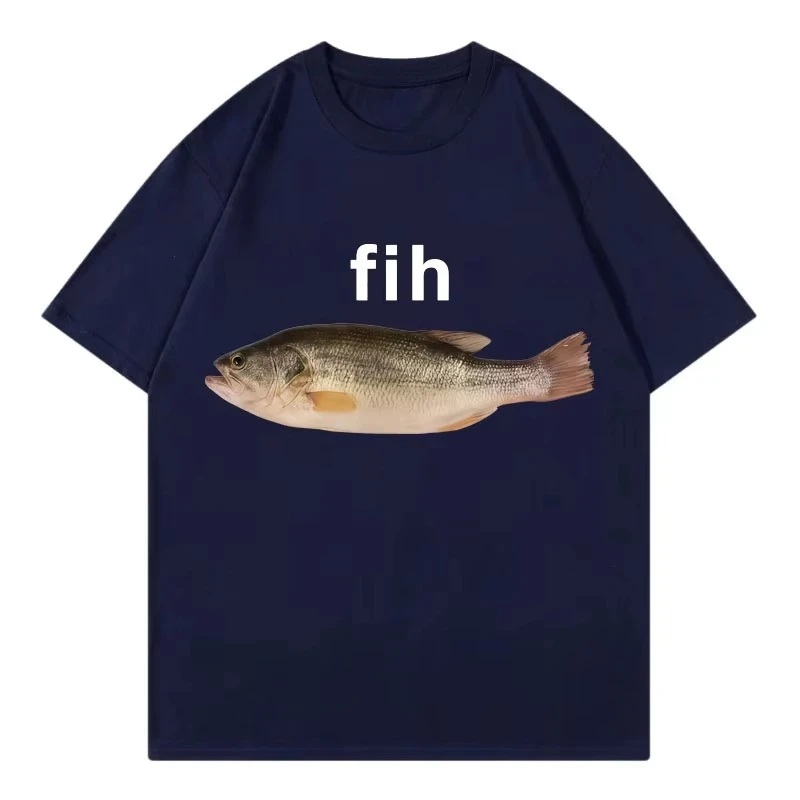 2025 صيف جديد مضحك Fih الأسماك ميمي تي شيرت جودة عالية موضة قصيرة الأكمام تي شيرت الرجال النساء عادية فضفاض القطن الشارع الشهير