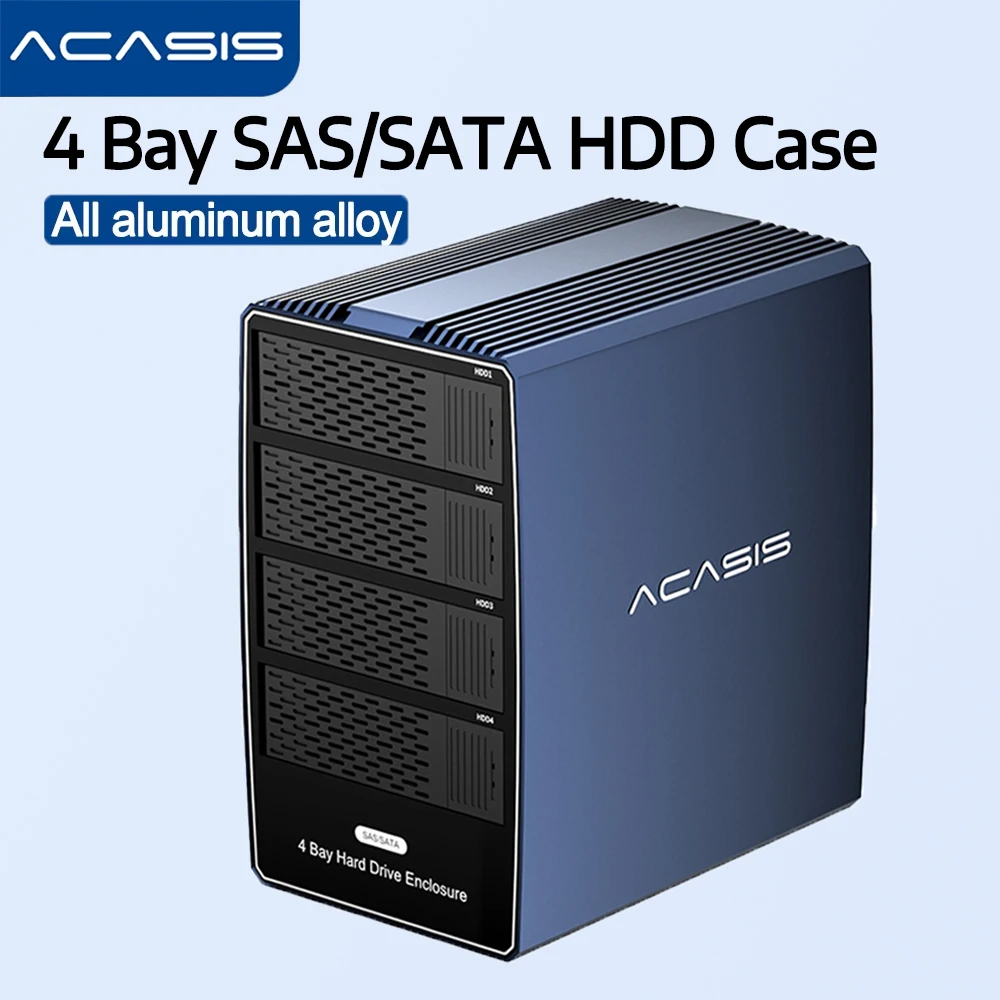Acasis 4 Bay 2.5/3.5 Inch SAS/SATA External Hard Driver Enclosure With USB-C To USB-A/C Cable HDD Docking Station sas Hdd Case