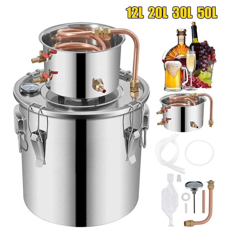 Customizable 3 5 8 13 Gal Distiller Alambic Moonshine Alcohol Still Stainless Copper DIY Home Brew Water Wine