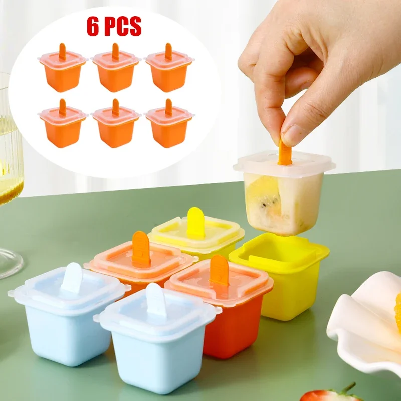 Square Ice Cube Molds Silicone Food Grade DIY Jelly Pudding Ice Drink Ball Maker Home Ice Cuber Maker Mould with Popsicle Stick