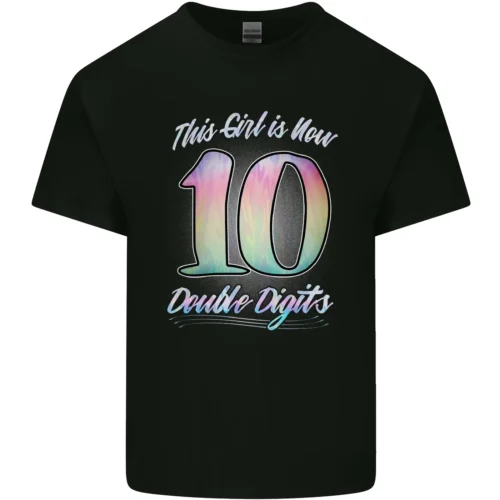 10 Year Old Birthday Girl Double Digits 10th Kids T-Shirt Childrens