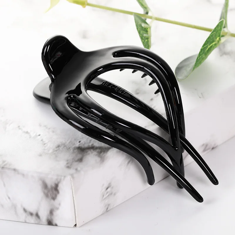 Women Large Hair Clips Clamp Flower Acrylic Plastic Duckbill Claw Barrette Girls Hairpin Ponytail Styling Tools Hair Accessories