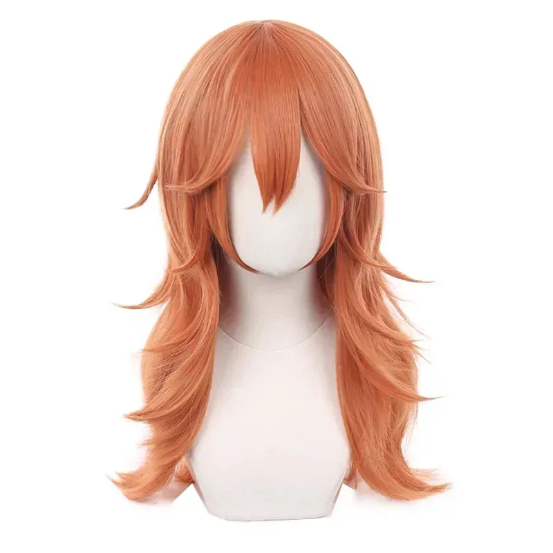 

Anime Chainsaw Man Cosplay Wigs, Orange, Brown, Makima Wigs, Heat Degree, Synthetic, Angel