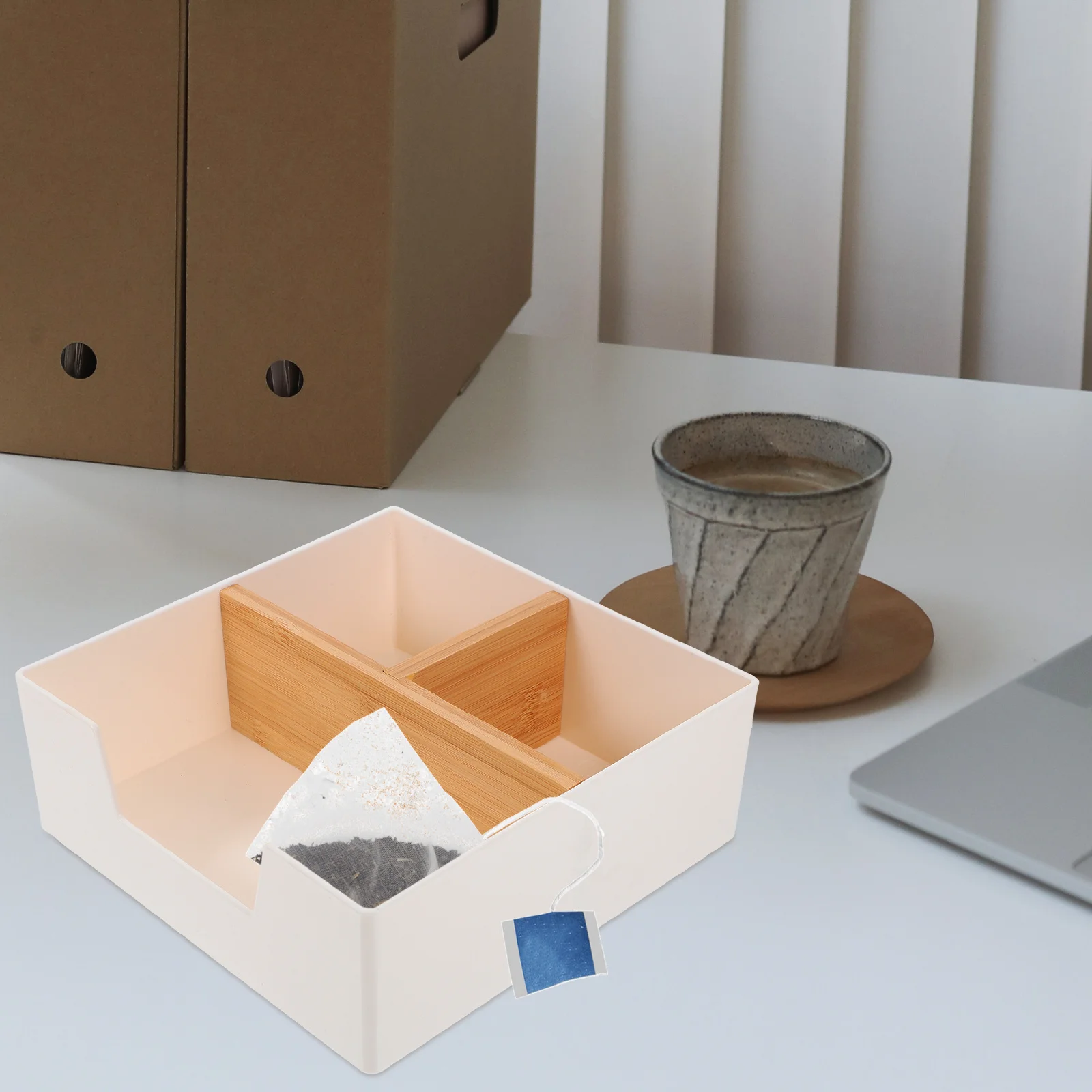 

Tea Bag Storage Box Compact Tea Coffee Sugar Organizer Small Packets Box Countertop Organizer for Home Office Coffee Station