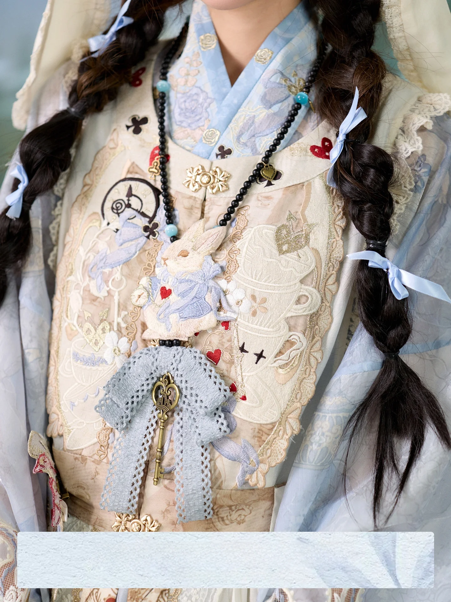 

e Embroidered Patch Nelace Cute Accory Women's Sle Key to the Enchanted Garden Hanfu Match Chinese Brand New Sp...