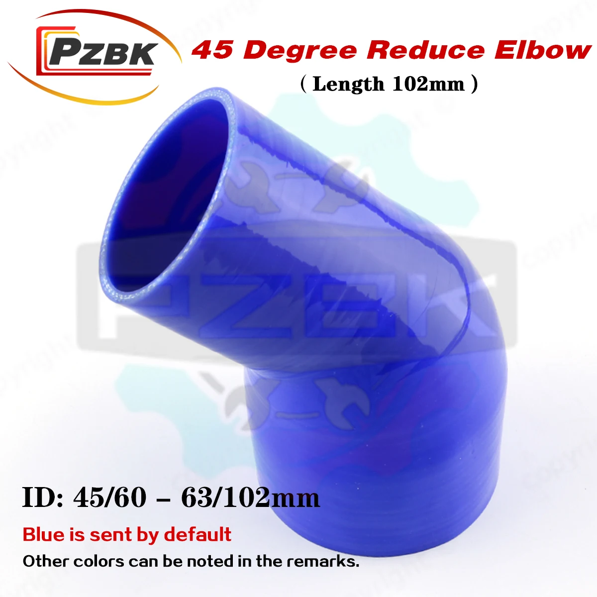 

Blue 45 Degree Reducer Elbow General Silicone Coolant Intercooler Pipe Tube Hose 45mm 50mm 51mm 56mm 57mm 60mm 63mm