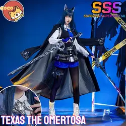 CoCos-SSS Game Arknights Texas The Omertosa Cosplay Costume Game Arknights Cos Specialist Texas The Omertosa Costume and Wig