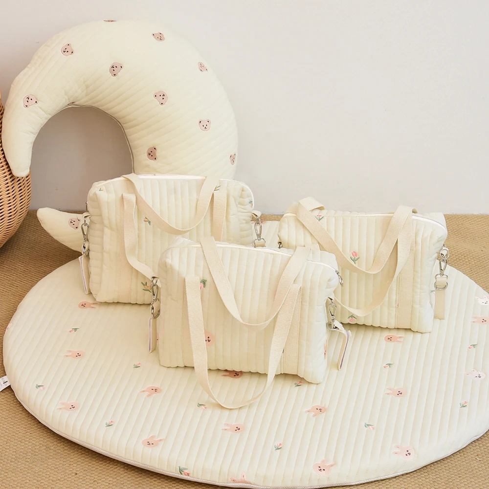 Convenient Mummy Bag, New Baby Outing Storage Bag Embroidered Embossed Mom Bag Stroller Hanging Bag Diaper