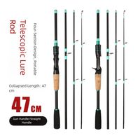 4 Sections Spinning Fishing Rod M Power Spinning Casting Fishing Rod 1.65m/1.8m/2.1m Portable Carbon Fiber Fishing Pole Winter