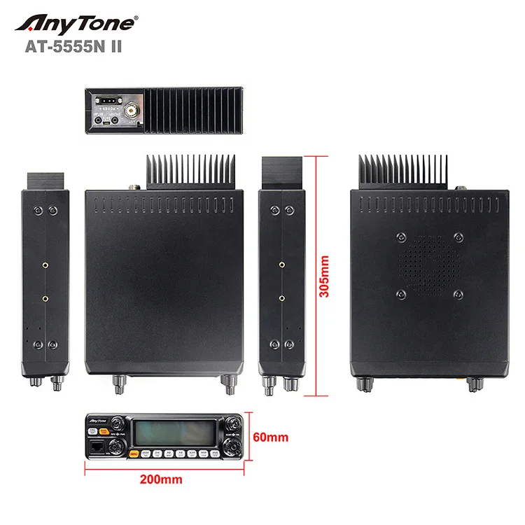 AnyTone-Radio CB de alta potencia 5555N, 50W SSB, 24.715 ~ 30.105MHz, de largo alcance, 25.615 ~ 30.105MHz, montada en el vehículo