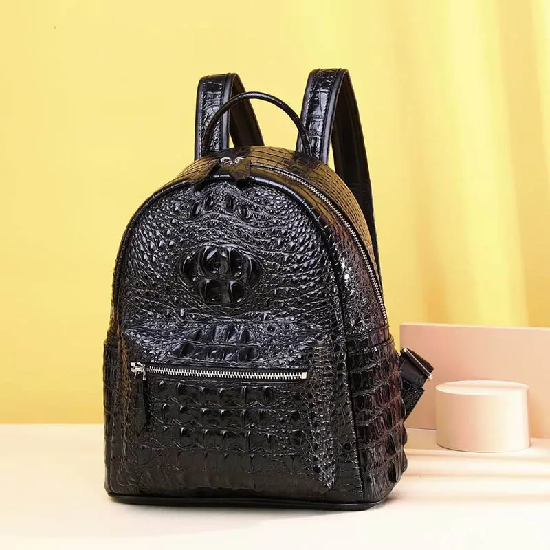 Luxury Women's Backpack Crocodile Backpack 2023 Fashion Genuine Leather Women's Bag Handbag Luxury Women's Bag Trend