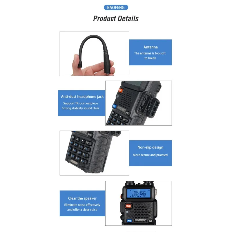 Baofeng UV-5R 8W High Power Walkie Talkie Dual Band VHF UHF Two Way Radio 10km Long Range Portable Intercom UV5R Amateur Radio