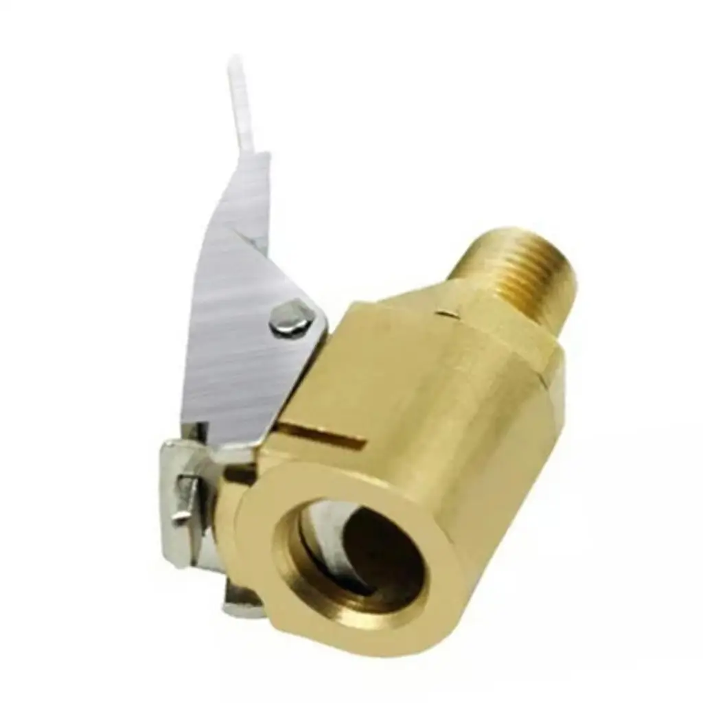 Brass Lock- Inflator Female Air Chuck With Clip for 8V1 Thread Auto Tires