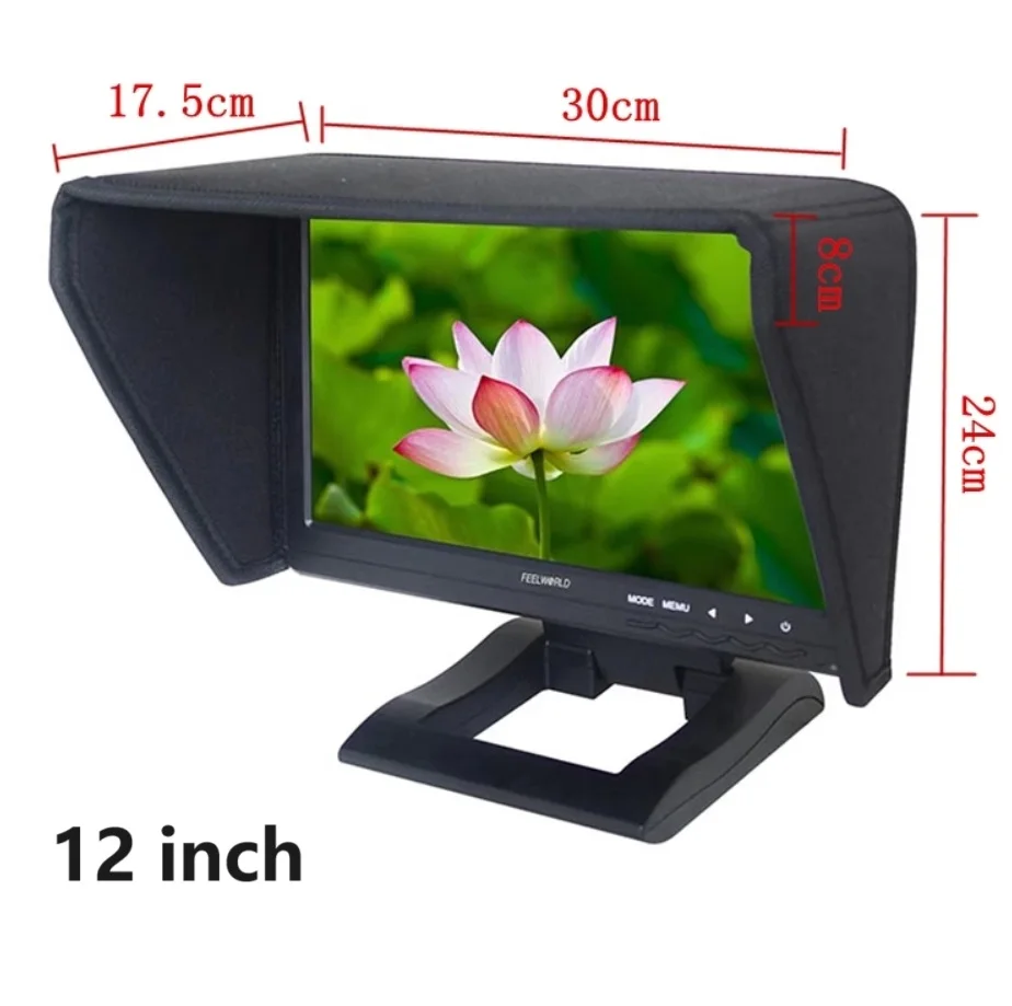 7inch 10inch 12inch LCD Screen Monitor Sun Hood Black Light Shield Block Cap TV Movie Video Display Visor Cage Protective Cover