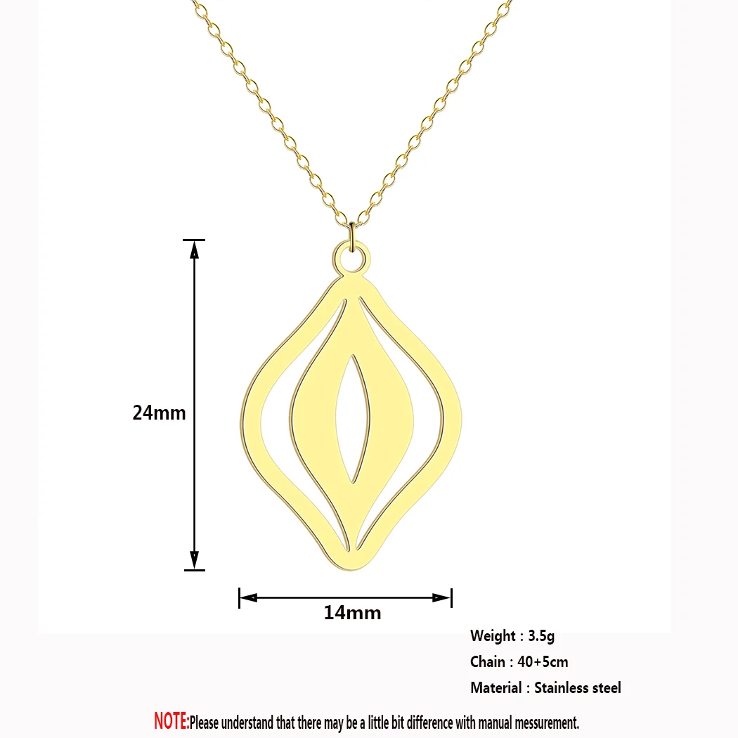 Kinitial Feminist Vagina Necklace Women Female Feminist Pussy Vulva Jewelry Feminism Equality Pride Geometric Jewelry