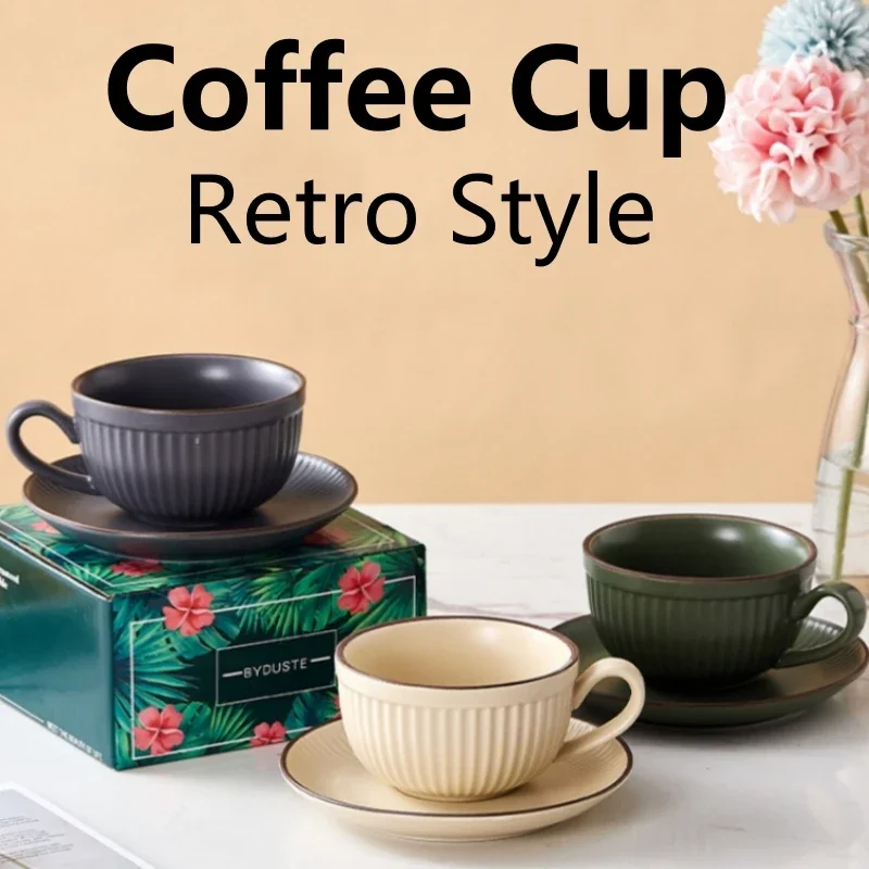 

Pumpkin Coffee Cup Retro Style Latte Mug Unique Cute Style Afternoon Teacup and Saucer Cup for Home Office Ceramic Drinkware Dad