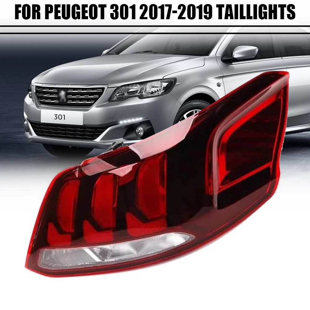 Left/Right Side Tail Lamp FOR Peugeot 301 2017 2018 2019 Rear Tail Light Brake Lamp with