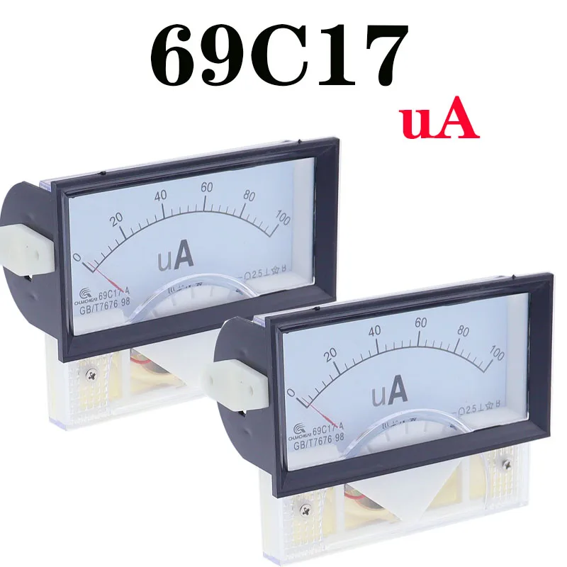 69C17 Pointer Microammeter 50uA 100UA 200UA 300UA 500UAwith Shunt Current Meter 85*46MM Amperimetro