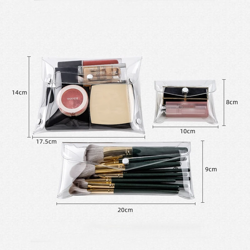 Make-up-Tasche klar Veranstalter Kosmetik taschen Reise tragbare Pinsel Fall Aufbewahrung sset PVC transparenten Stift Bad Toiletten artikel waschen