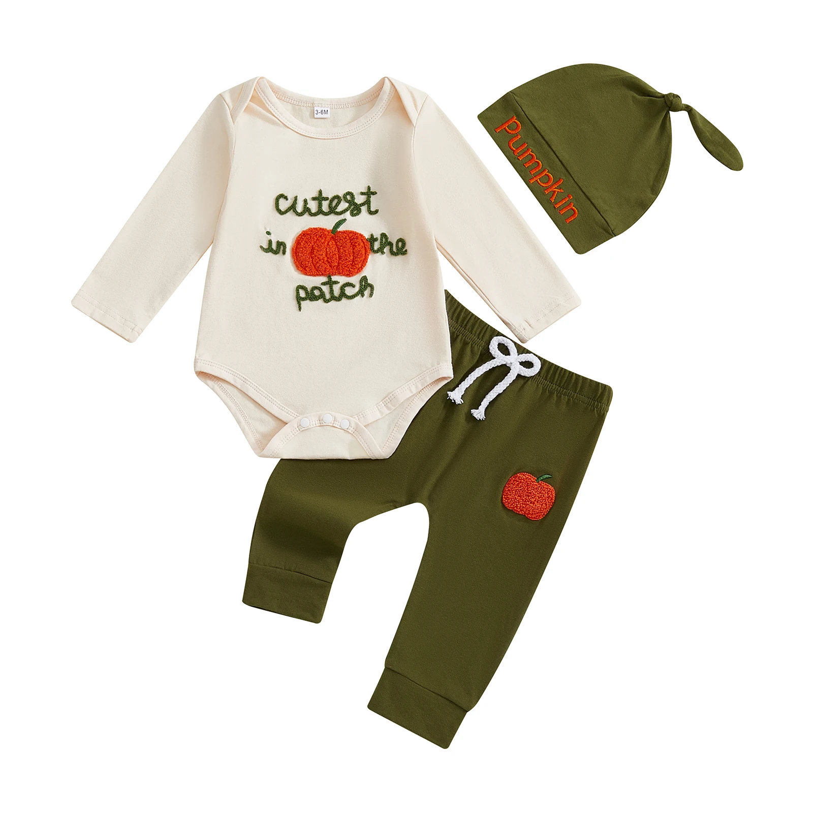 bebe-menino-halloween-outfit-abobora-bordado-manga-longa-macacao-e-calcas-elasticas-gorros-chapeu-conjunto-3-pecas-roupas-de-outono