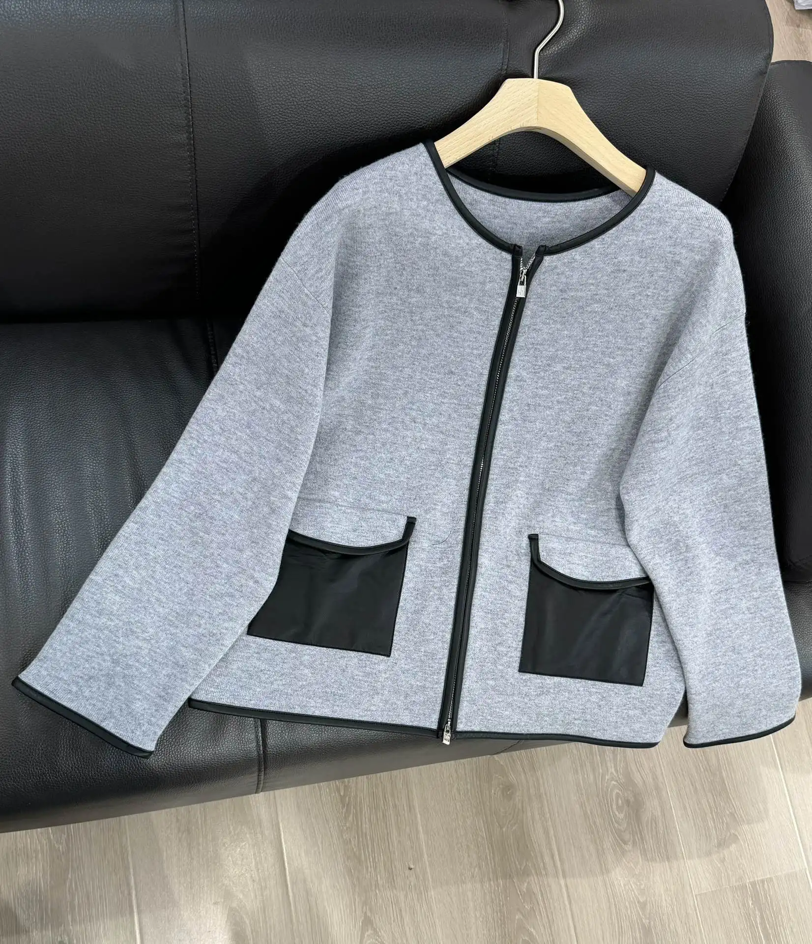 Autumn L*P Women\'s Jacket Long Sleeve Zipper Straight Casual Coat