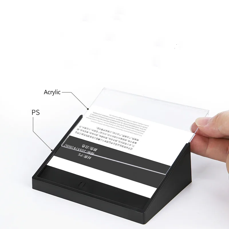 105x74mm Slant Back Plastic Sign Holder Display Stand Table Product Name Price Label Card Tags Menu Paper Ad Frame