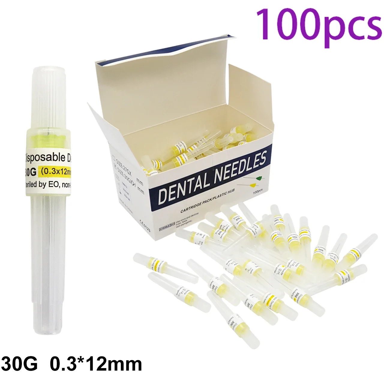 100pcs/Box Disposable Cartridge Pack Plastic Hub Dental Anaesthesia Needle Tips Made 21MM 25MM Irrigation Syringe Tips - Image 5