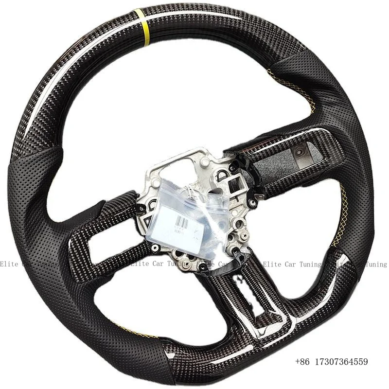 

Руль из карбона, одобренный покупателями, для Ford Mustang EcoBoost/GT/Shelby 2018-2023 с многофункциональными кнопками