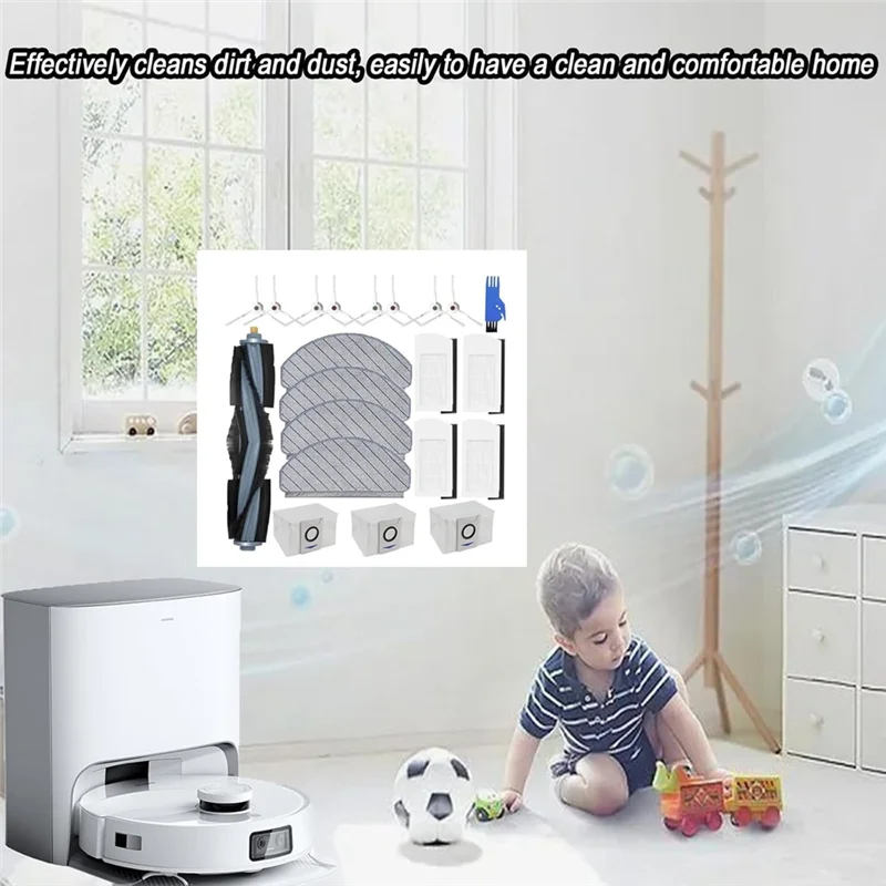 

ABGH-для робота-пылесоса ECOVACS DEEBOT T10 Plus, основная боковая щетка, HEPA-фильтры, тканевые мешки для пыли, запасные части