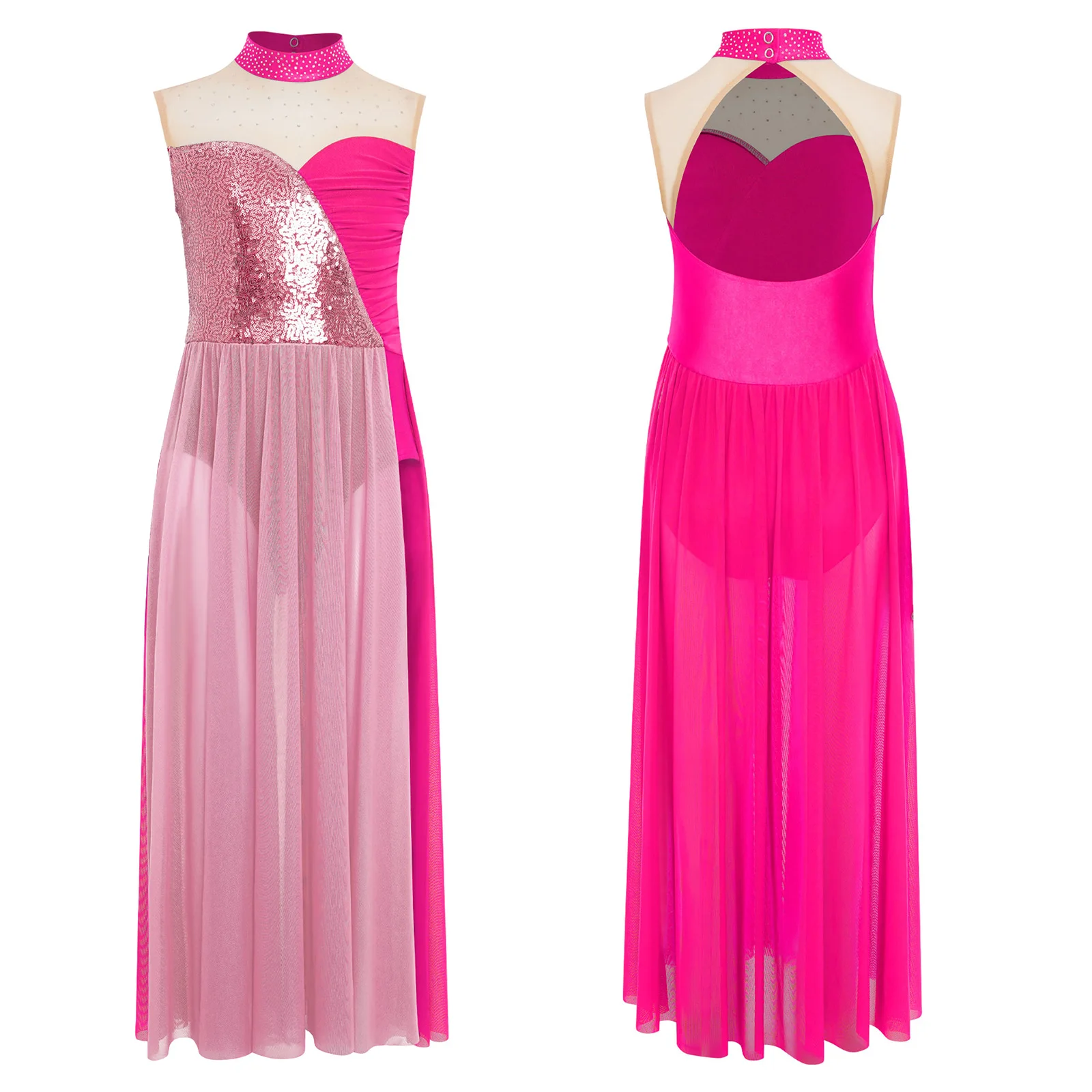 Sequin Skating Dress Girls Festival Costumes Ballet Dance Leotard Dress Rhythmic Gymnastic Leotard Modern Lyrical Dress