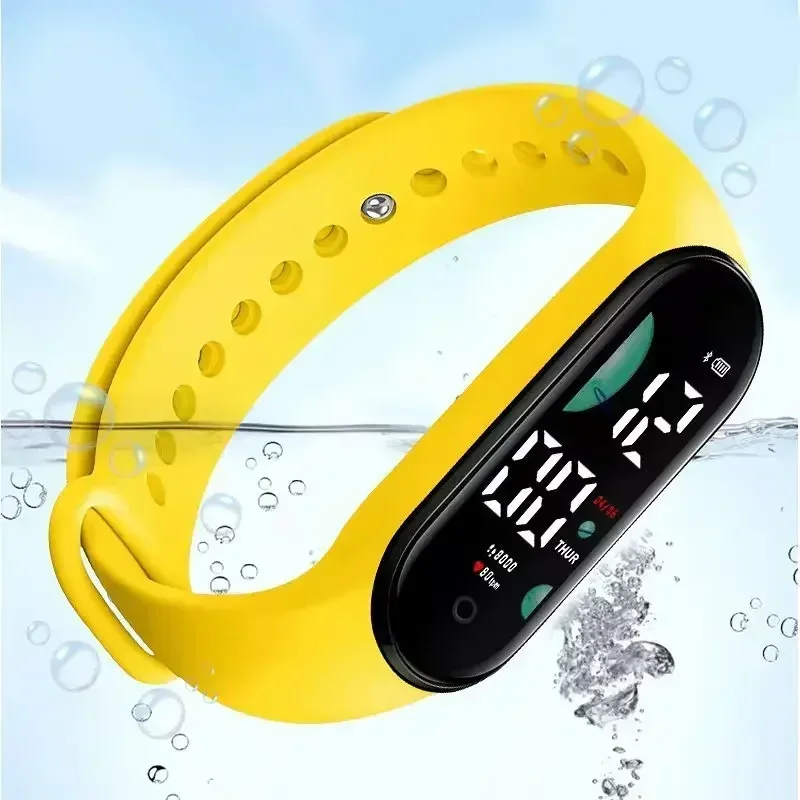 New Motion Sports Watch for Women Electronic LED Digital Wristwatch Fashion Casual Simple Silicone Touch Waterproof Clock