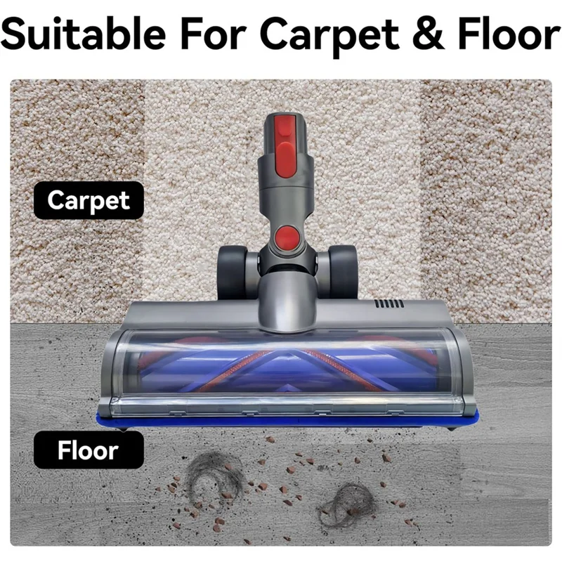 ABRG-ダイソン V7 V8 V10 V11 V15 掃除機真空床ブラシヘッドアクセサリーキット LED ダストライト付き