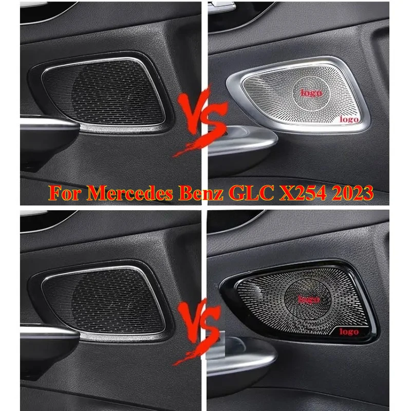 

2PCS for Mercedes Benz GLC X254 2023 Car Audio Speaker Door Loudspeaker Panel Stickers Cover Trim Accessories Interior Styling