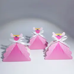 Party Favor Treat Box Princess Dress Design Candy Gift Box for Prinzessin Theme Birthday Baby Shower Supplies Wedding Decoration